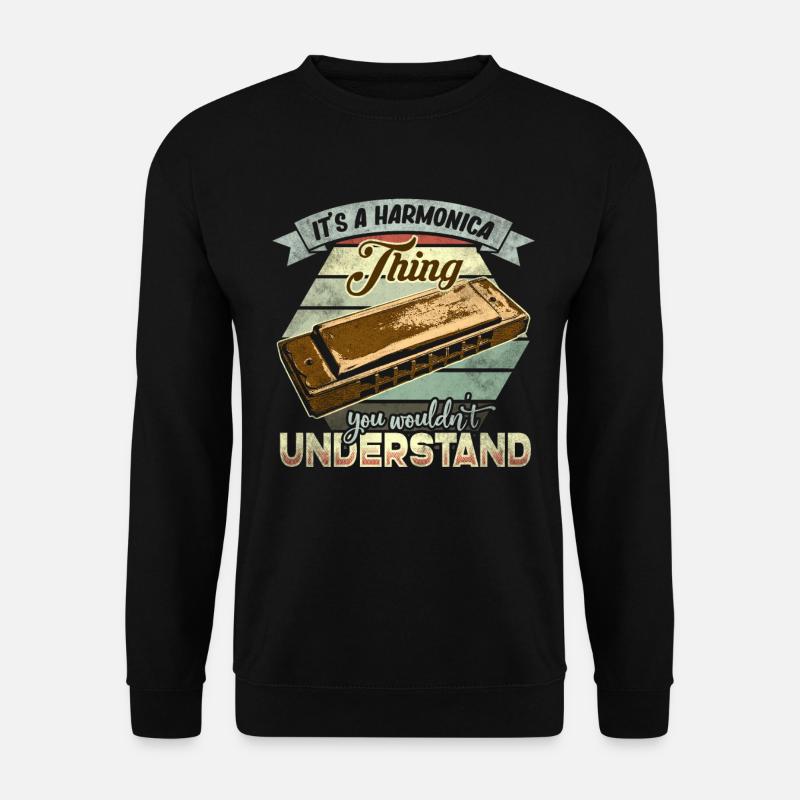 Mundharmonika - Unisex Pullover - Schwarz