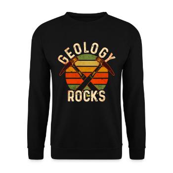Geologie rockt - Unisex Pullover - Schwarz - Vorne - Alina (178cm) & Michal (187cm)
