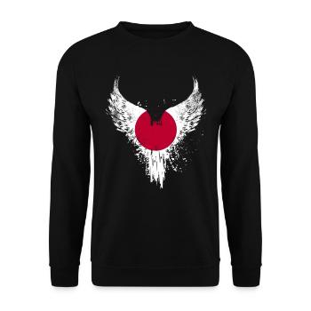 Japan Flag - Unisex Sweatshirt - black - Front - Alina (178cm) & Michal (187cm)