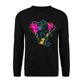 Vaporwave T-Rex Tyrannosaurus Dinosaures - Sweat-shirt Unisexe - noir - Devant - Alina (178cm) & Michal (187cm)
