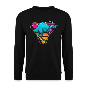 Spinosaurus Dinosaurier - Unisex Pullover - Schwarz - Vorne - Alina (178cm) & Michal (187cm)
