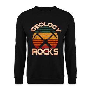 Geologie rockt - Unisex Pullover - Schwarz - Vorne - Alina (178cm) & Michal (187cm)