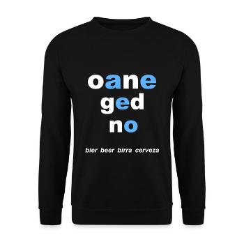 bayerisch Bier ,oane ged no - Unisex Pullover - Schwarz - Vorne - Alina (178cm) & Michal (187cm)