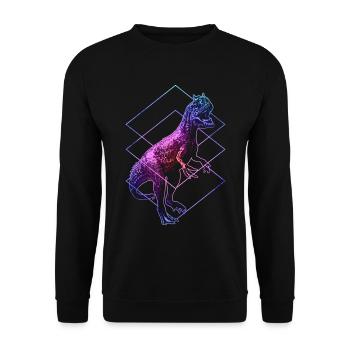 Allosaurus Dinosaurier - Unisex Pullover - Schwarz - Vorne - Alina (178cm) & Michal (187cm)