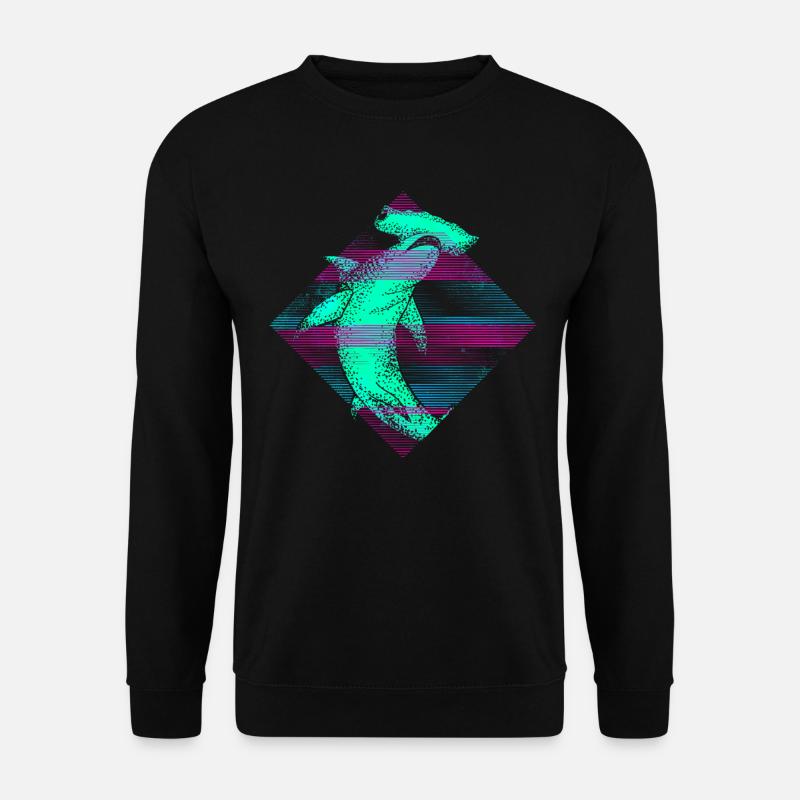 Vaporwave Hammerhai - Unisex Pullover - Schwarz