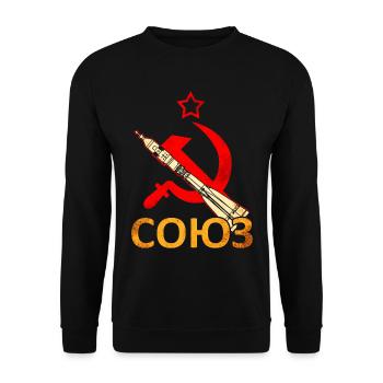 Sojus Rakete Sowjetunion - Unisex Pullover - Schwarz - Vorne - Alina (178cm) & Michal (187cm)