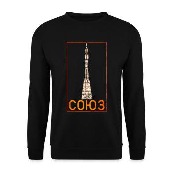 Sojus Rakete Sowjetunion - Unisex Pullover - Schwarz - Vorne - Alina (178cm) & Michal (187cm)