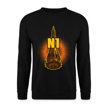 N1 Rakete Sowjetunion - Unisex Pullover - Schwarz - Vorne - Alina (178cm) & Michal (187cm)