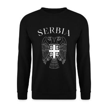 Drapeau des armoiries de l’aigle de Serbie - Sweat-shirt Unisexe - noir - Devant - Alina (178cm) & Michal (187cm)