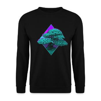 Bonsai Baum - Unisex Pullover - Schwarz - Vorne - Alina (178cm) & Michal (187cm)