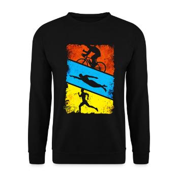 Triathlon - Unisex Sweatshirt - black - Front - Alina (178cm) & Michal (187cm)