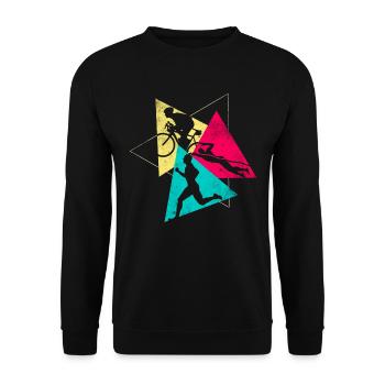 Triathlon - Unisex Sweatshirt - black - Front - Alina (178cm) & Michal (187cm)