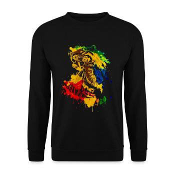 Säbelzahntiger - Unisex Pullover - Schwarz - Vorne - Alina (178cm) & Michal (187cm)