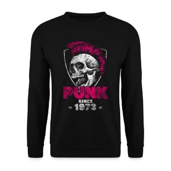 Punk since 1973 - Unisex Sweatshirt - black - Front - Alina (178cm) & Michal (187cm)