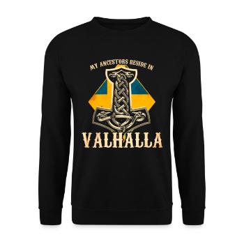 My ancestors reside in - Sweden - Unisex Sweatshirt - black - Front - Alina (178cm) & Michal (187cm)
