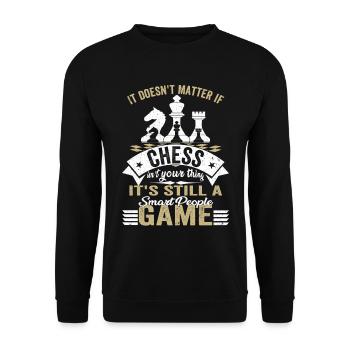 Schachspiel-Lustiges Schach Schachspiel - Unisex Pullover - Schwarz - Vorne - Alina (178cm) & Michal (187cm)