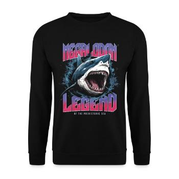 Megalodon - Shark - Legend of the Primeval Seas - Unisex Sweatshirt - black - Front - Alina (178cm) & Michal (187cm)