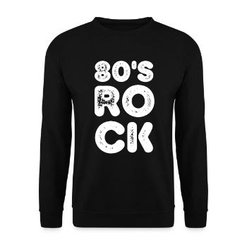 80er Rock Musik - Unisex Pullover - Schwarz - Vorne - Alina (178cm) & Michal (187cm)
