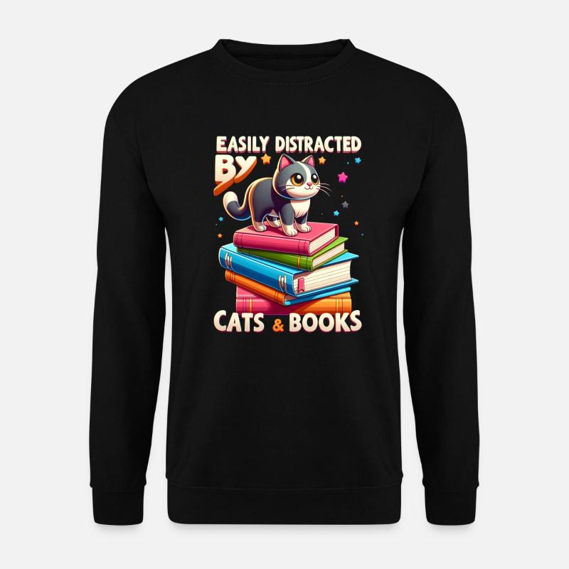 Cats & Books - Unisex Sweatshirt - black