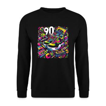 Rétro des années 90 - Sweat-shirt Unisexe - noir - Devant - Alina (178cm) & Michal (187cm)