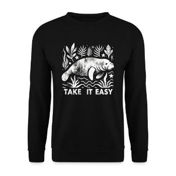 Manatee Manatee - Take it easy - Unisex Sweatshirt - black - Front - Alina (178cm) & Michal (187cm)