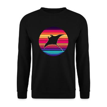 Raie manta - Sweat-shirt Unisexe - noir - Devant - Alina (178cm) & Michal (187cm)