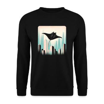 Raie manta - Sweat-shirt Unisexe - noir - Devant - Alina (178cm) & Michal (187cm)