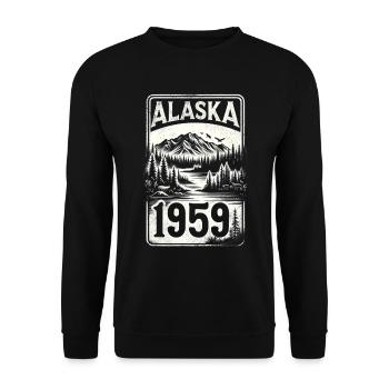 Alaska - State since 1959 - Unisex Sweatshirt - black - Front - Alina (178cm) & Michal (187cm)