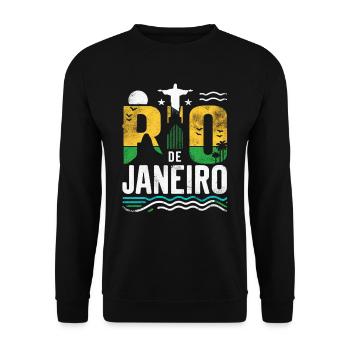 Rio de Janeiro, Brazil - Unisex Sweatshirt - black - Front - Alina (178cm) & Michal (187cm)