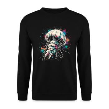 Qualle - Unisex Pullover - Schwarz - Vorne - Alina (178cm) & Michal (187cm)