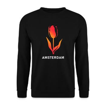 Amsterdam Tulip Holland Pays-Bas - Sweat-shirt Unisexe - noir - Devant - Alina (178cm) & Michal (187cm)