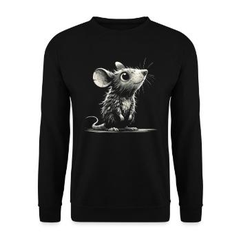 Souris Rat mignonne - Sweat-shirt Unisexe - noir - Devant - Alina (178cm) & Michal (187cm)