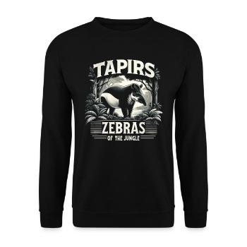 Tapirs - The Zebras of the Jungle - Unisex Sweatshirt - black - Front - Alina (178cm) & Michal (187cm)