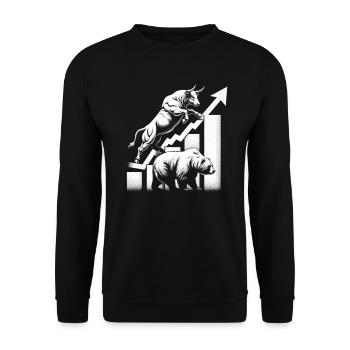 Stock Market Investing Trading Trader Economy - Unisex Sweatshirt - black - Front - Alina (178cm) & Michal (187cm)