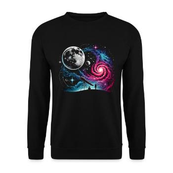 Astronomie Teleskop Weltraum - Unisex Pullover - Schwarz - Vorne - Alina (178cm) & Michal (187cm)