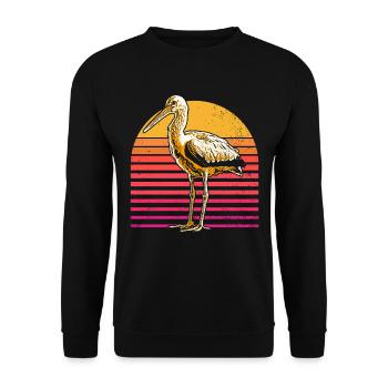 Stork - Unisex Sweatshirt - black - Front - Alina (178cm) & Michal (187cm)