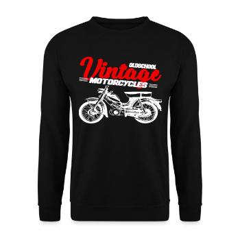 Cyclomoteur Mokick Vintage - Sweat-shirt Unisexe - noir - Devant - Alina (178cm) & Michal (187cm)