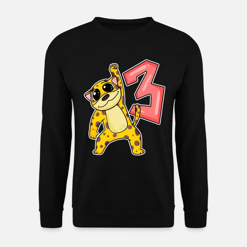 Drei 3 - Nummer 3 - Zahl 3 Geburtstag - Unisex Pullover - Schwarz
