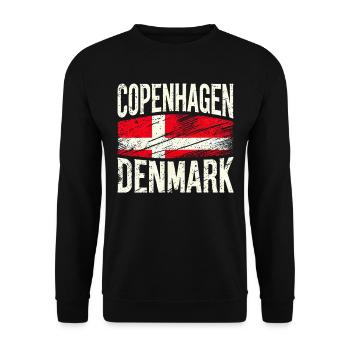 Copenhagen Denmark Flag - Unisex Sweatshirt - black - Front - Alina (178cm) & Michal (187cm)