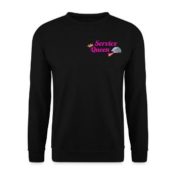 Damen Service Queen Kellner Bedienung Barkeeper - Unisex Pullover - Schwarz - Vorne - Alina (178cm) & Michal (187cm)