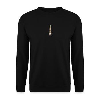 Leuchtturm Warnemünde ohne Text, Ostsee - Unisex Pullover - Schwarz - Vorne - Alina (178cm) & Michal (187cm)