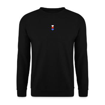 Die drei Frage.... - Unisex Pullover - Schwarz - Vorne - Alina (178cm) & Michal (187cm)