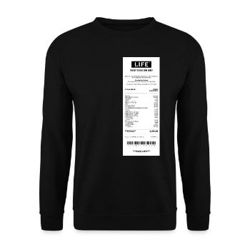 TREND Invoice of Life - Receipt - Unisex Sweatshirt - black - Front - Alina (178cm) & Michal (187cm)