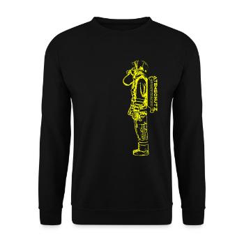 Atemschutzgeräteträger FOUR 1 - yellow - Unisex Pullover - Schwarz - Vorne - Alina (178cm) & Michal (187cm)