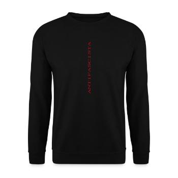 Lettrage antifasciste vertical (étiré) - Sweat-shirt Unisexe - noir - Devant - Alina (178cm) & Michal (187cm)