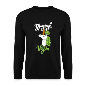 Vegan magique - Sweat-shirt Unisexe - noir - Devant - Alina (178cm) & Michal (187cm)