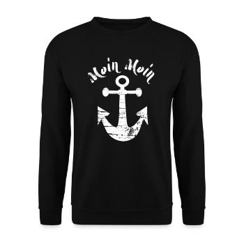 Moin Moin avec ancre - Sweat-shirt Unisexe - noir - Devant - Alina (178cm) & Michal (187cm)