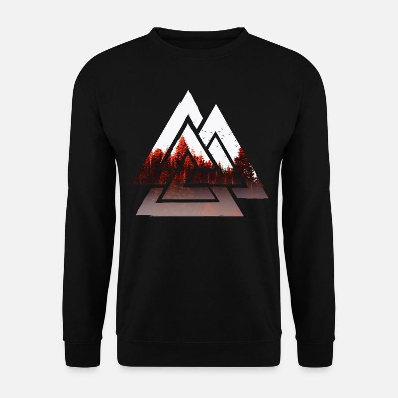 Valknut, symbole d'Odin - Avec forêt - Sweat-shirt Unisexe - noir