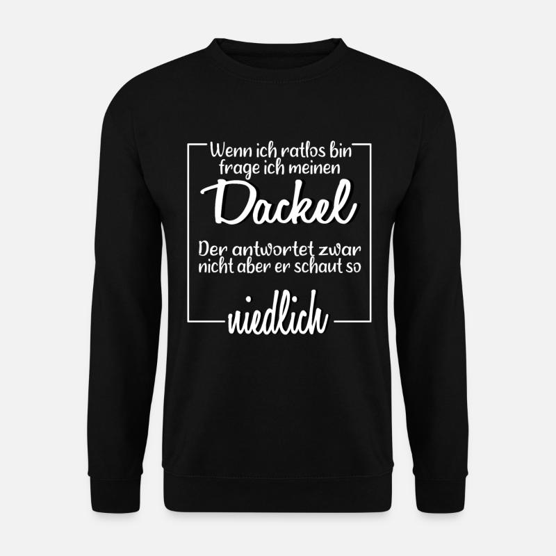 Dackel niedlich Hund Geschenk - Unisex Pullover - Schwarz