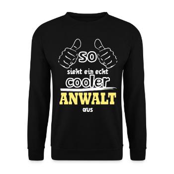 Cooler Anwalt - Unisex Pullover - Schwarz - Vorne - Alina (178cm) & Michal (187cm)